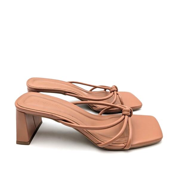 Open Edit Jamie Block Heel Sandals Open Toe Women's Tan Cashew Size US6M EU36.5 - Picture 3 of 10